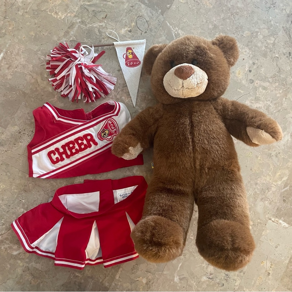 Build-A-Bear Workshop Brown Teddy Bear w/Cheerleading Outfit